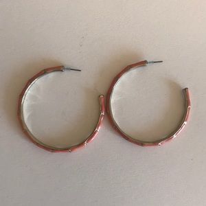 Pink and gold hoop earrings